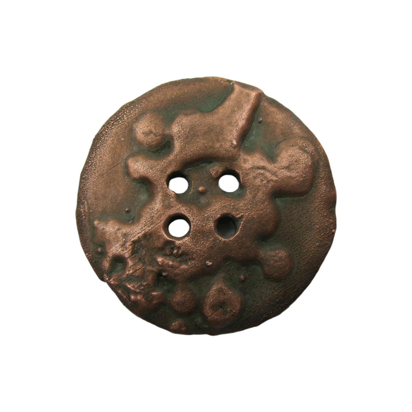 Giant 50mm (2") Electroformed Copper Button Pendant. 2 inch Large Electroformed Pendant Necklace from Oversized Button for Sewing & Crafts