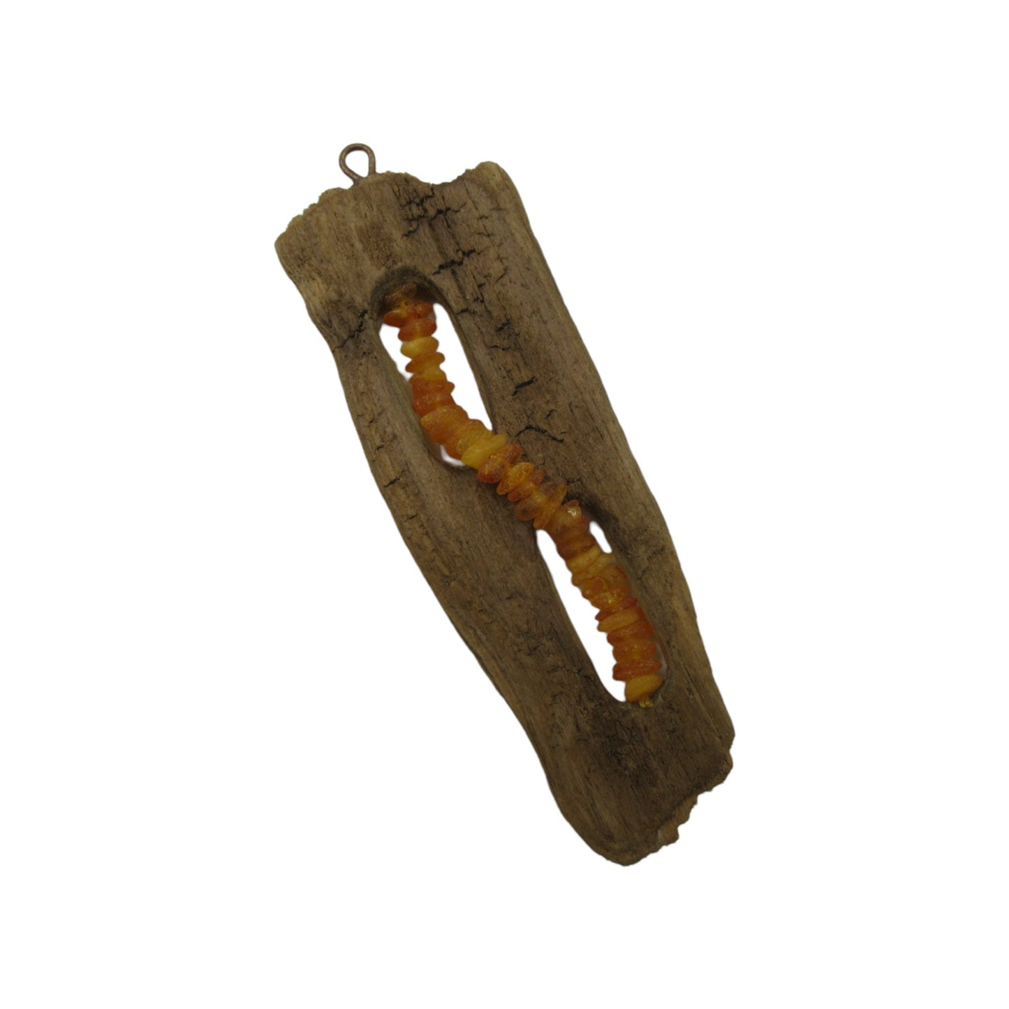 Driftwood & Amber Pendant necklace