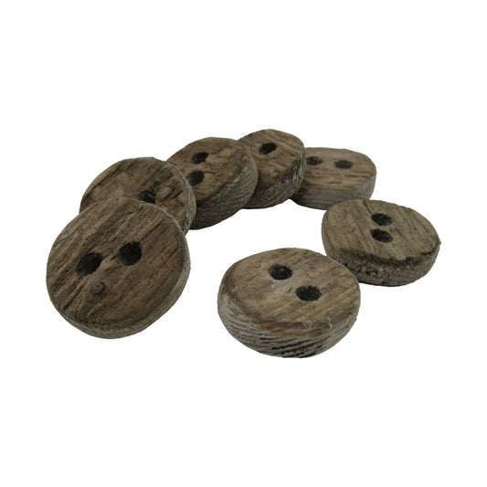 5 or 10 Large Driftwood Buttons - 30mm (1 1/4 inch) for Sewing and Crafts. Dark wooden buttons with 2 holes. Natural Wood Buttons