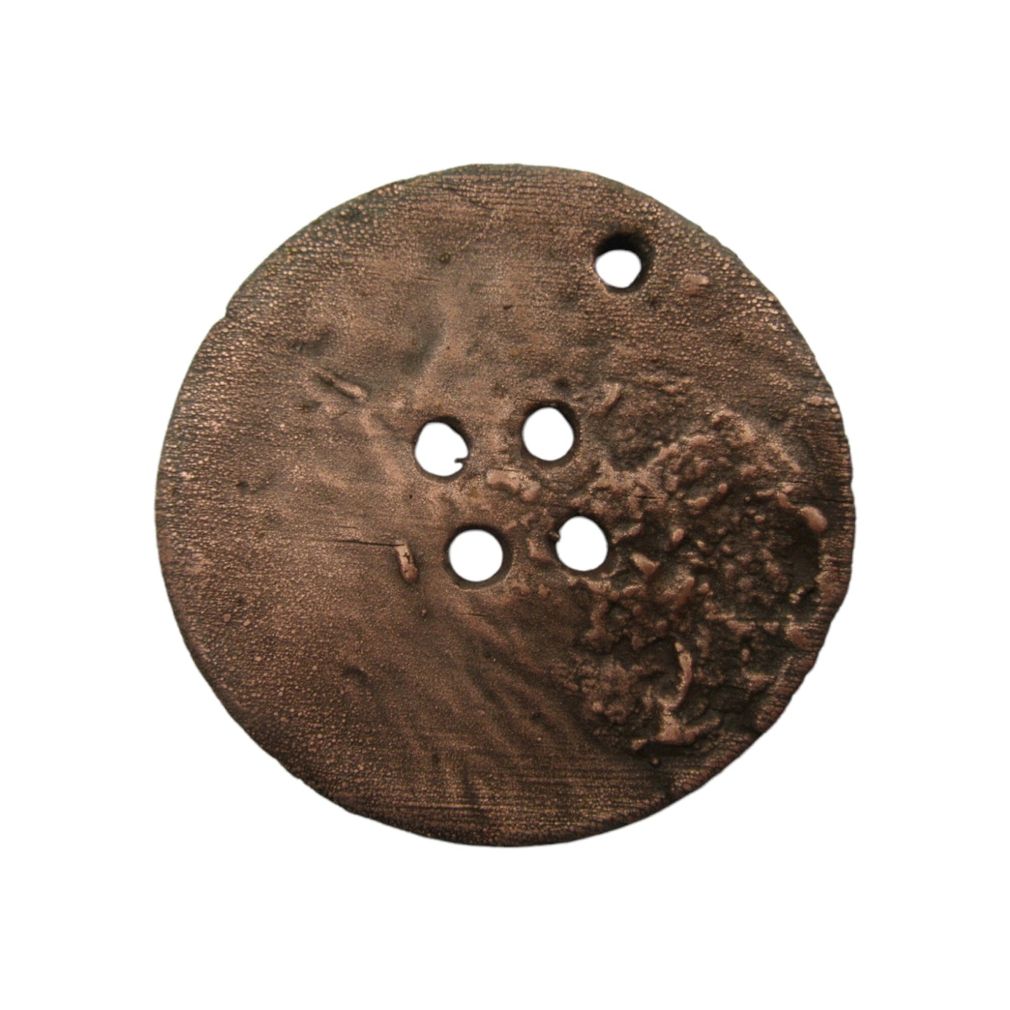 2" (50mm) Large Copper Electroformed Button Pendant -  Button. Electroformed Pendant Necklace from Oversized Button for Sewing & Crafts