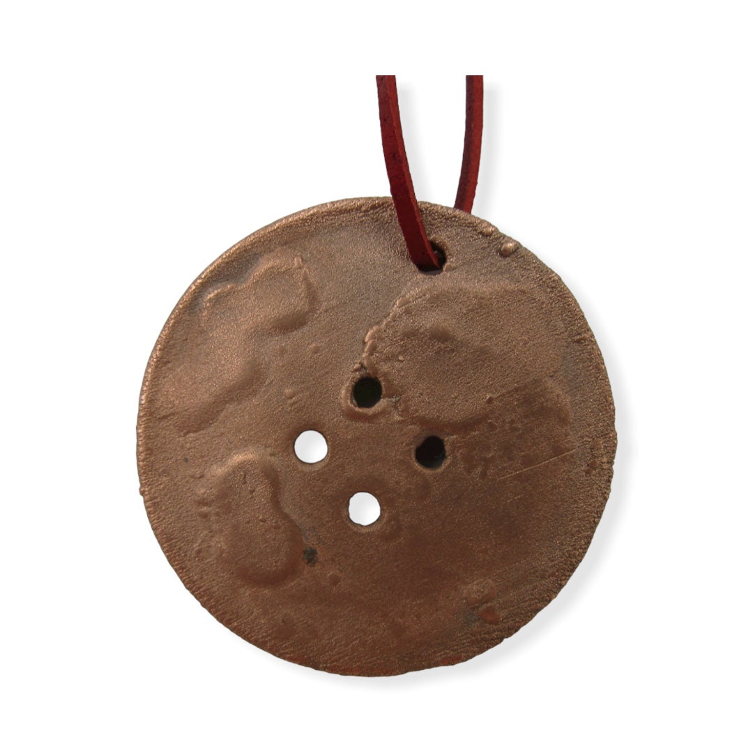 2 inch (50mm) Large Electroformed Copper Pendant Button. Electroformed Pendant Necklace from Oversized Button with Smooth & Shiny Finish