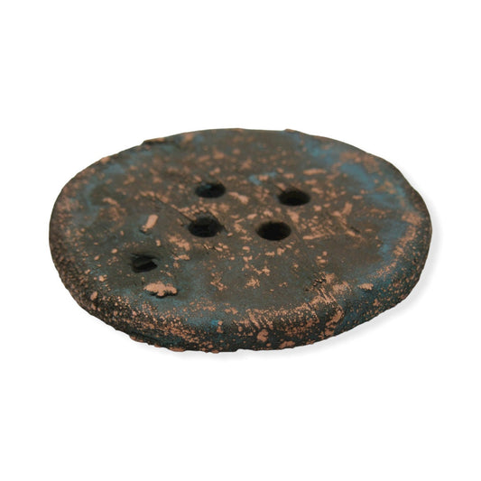 2" (50mm) Large Oxidized Copper Electroformed Pendant Button. Electroformed Pendant Necklace from Oversized Button for Sewing & Crafts