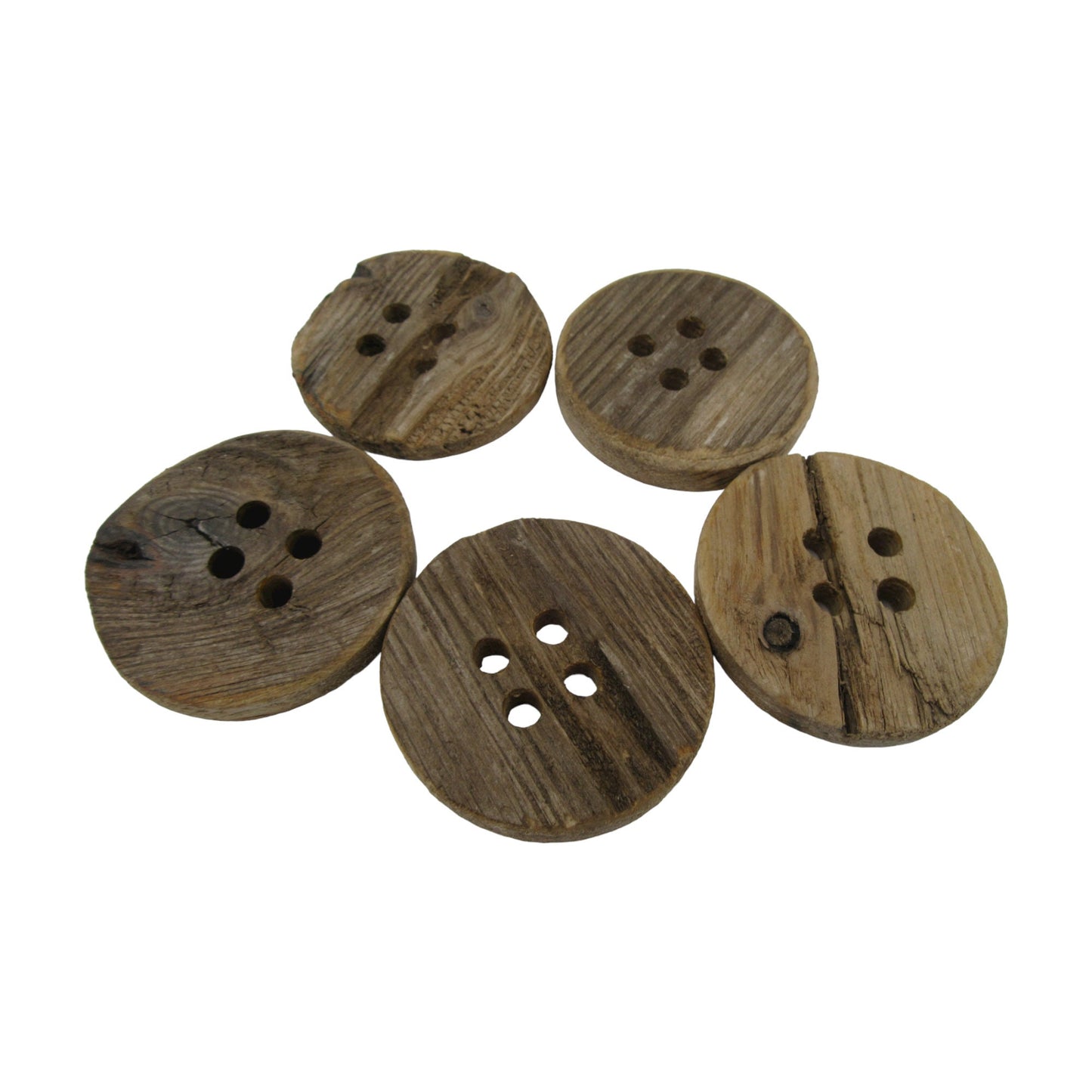 3; 5 or 10 Driftwood Buttons 60mm (2 - 7/16 inch) for Sewing and Crafts. Dark wooden buttons with 4 holes. Large Natural Wood Buttons