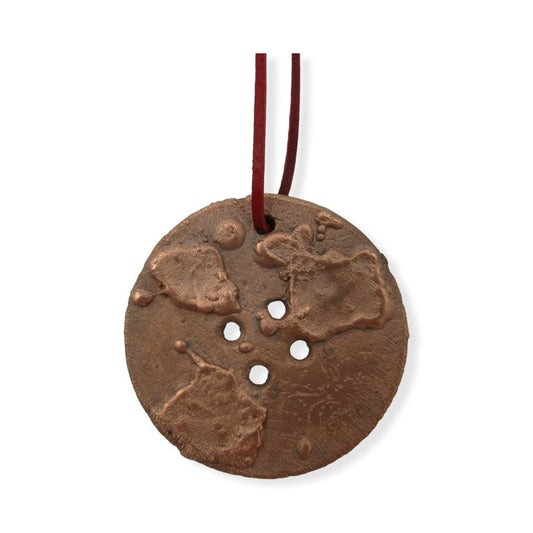 2 inch (50mm) Large Electroformed Copper Pendant Button. Electroformed Pendant Necklace from Oversized Button with Smooth & Shiny Finish