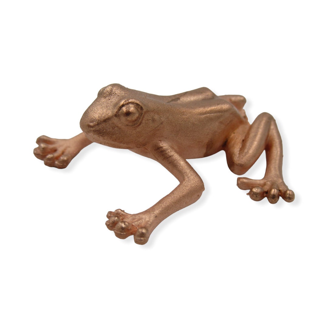 Copper Electroformed Frog Ornament 1.5 x 1.25 inch large. Electroformed Toy for Jewelry making (pendant & Brooch), crafting and Home decor