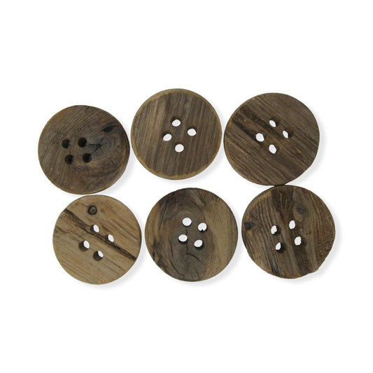 3; 5 or 10 Driftwood Buttons 60mm (2 - 7/16 inch) for Sewing and Crafts. Dark wooden buttons with 4 holes. Large Natural Wood Buttons